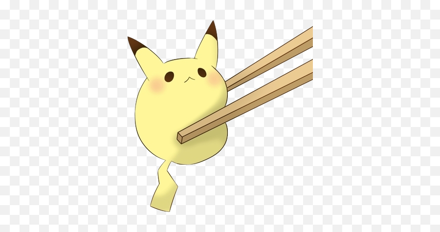 Pikachu Chopstick - Kawaii Cute Chibi Food 428x429 Png Emoji,Cute Pikachu Png