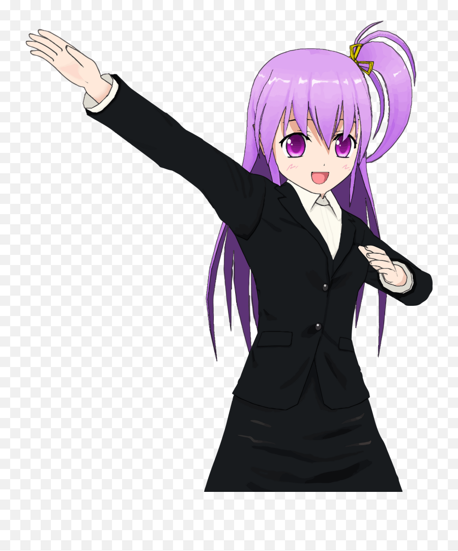 Anime School Girl With Purple Hair - Anime Girl Vector Clipart Emoji,Anime Girl Transparent