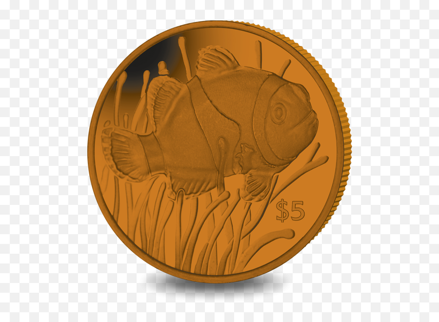 The Clownfish - 2018 Orange Titanium Coin British Pobjoy Mint Emoji,Clownfish Png