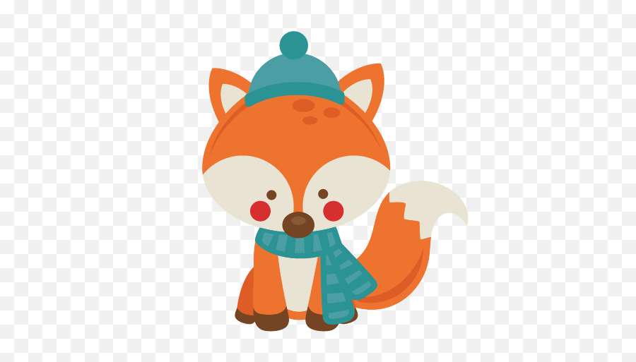 Cute Winter Fox Clipart Transparent Png - Cartoon Cute Winter Fox Emoji,Fox Clipart