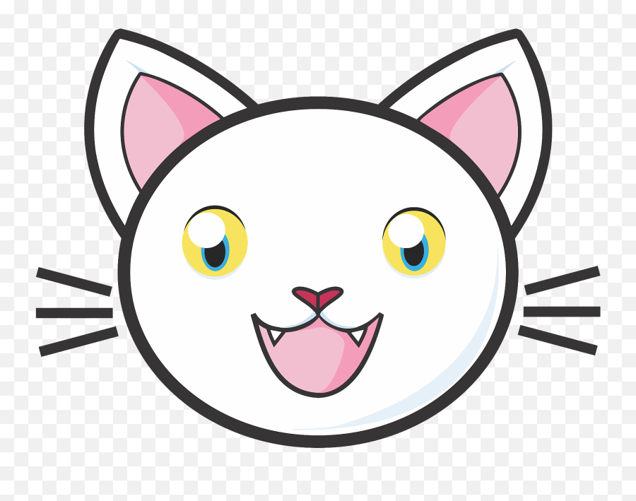 28 Collection Of Cute Cat Face Clipart - Cat Face Clipart Cat Face Cartoon Transparent Emoji,Clipart - Cat