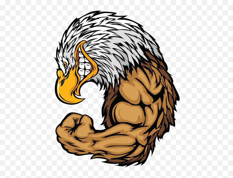 Bald Eagle Clip Art - Strong Eagle Cartoon 596x607 Png Muscular Eagle Cartoon Emoji,Bald Eagles Clipart