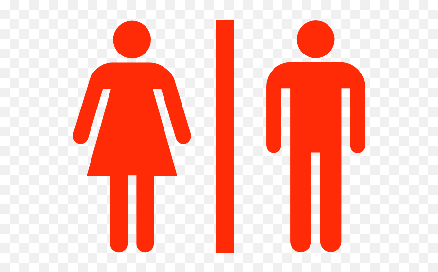 Download Large Man Woman Bathroom Sign - Red Mens Bathroom Sign Emoji,Bathroom Sign Png