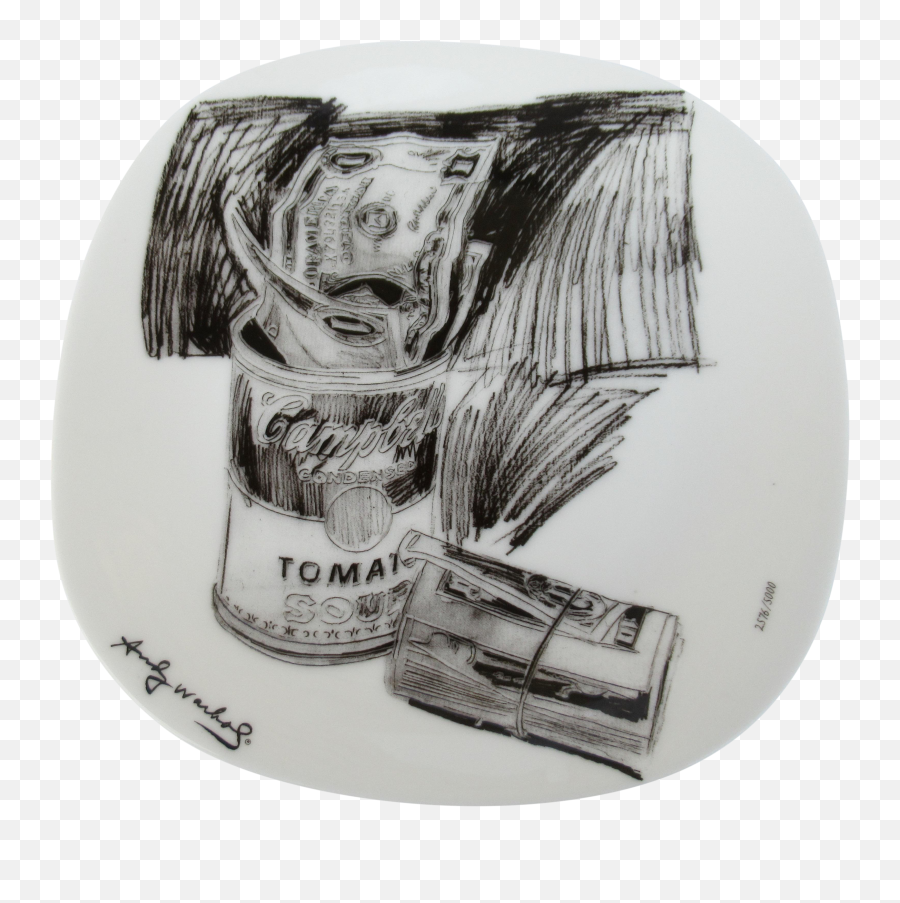 C1962 Andy Warhol Limited Edition Signed U0026 Numbered Campbell Soup Dollar Bill Rolls Plate Emoji,Campbell's Soup Logo