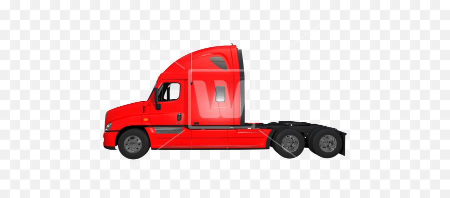 Download Hd Side View Semi Truck - Red Semi Truck Png Emoji,Red Truck Png