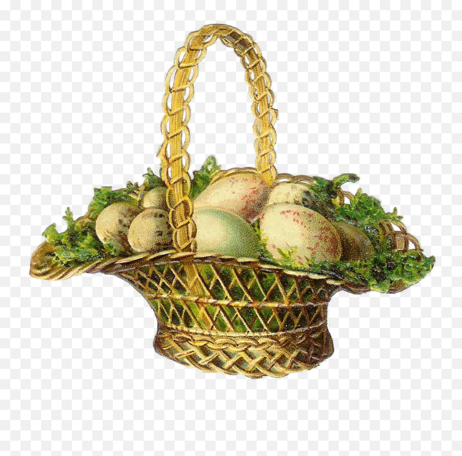Library Of Vintage Easter Basket Banner Royalty Free Stock - Vintage Easter Basket Clipart Emoji,Easter Basket Clipart