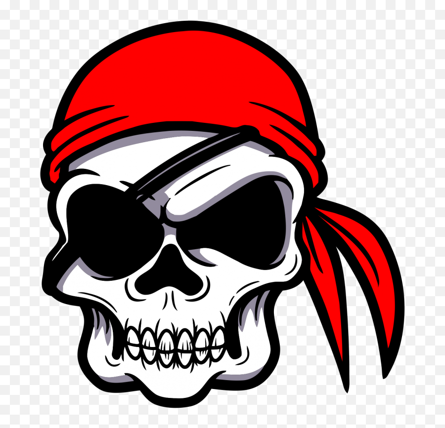 Eye Patch Clipart - Evil Pirate Cartoon Skull Halloween Cartoon Skull With Eye Patch Emoji,Red Eye Meme Png