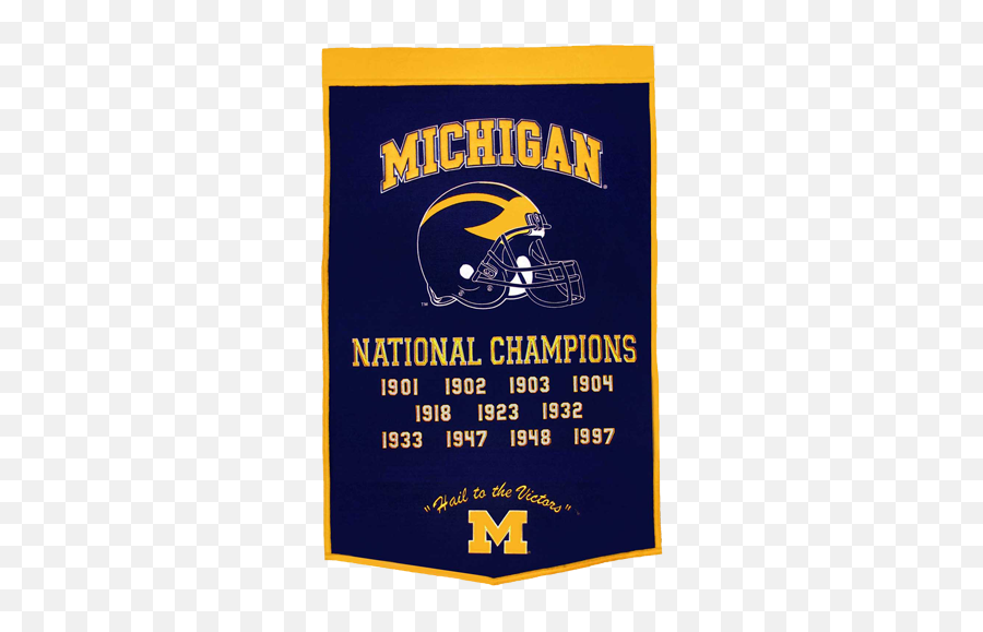 Michigan Wolverines Football Championship Dynasty Banner - With Hanging Rod For American Football Emoji,Michigan Wolverines Logo