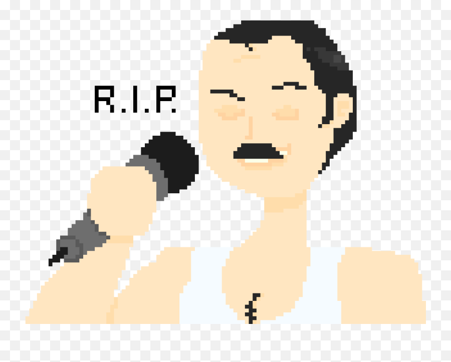 Freddie Mercury - Pixel Art Full Size Png Download Seekpng Micro Emoji,Freddie Mercury Clipart