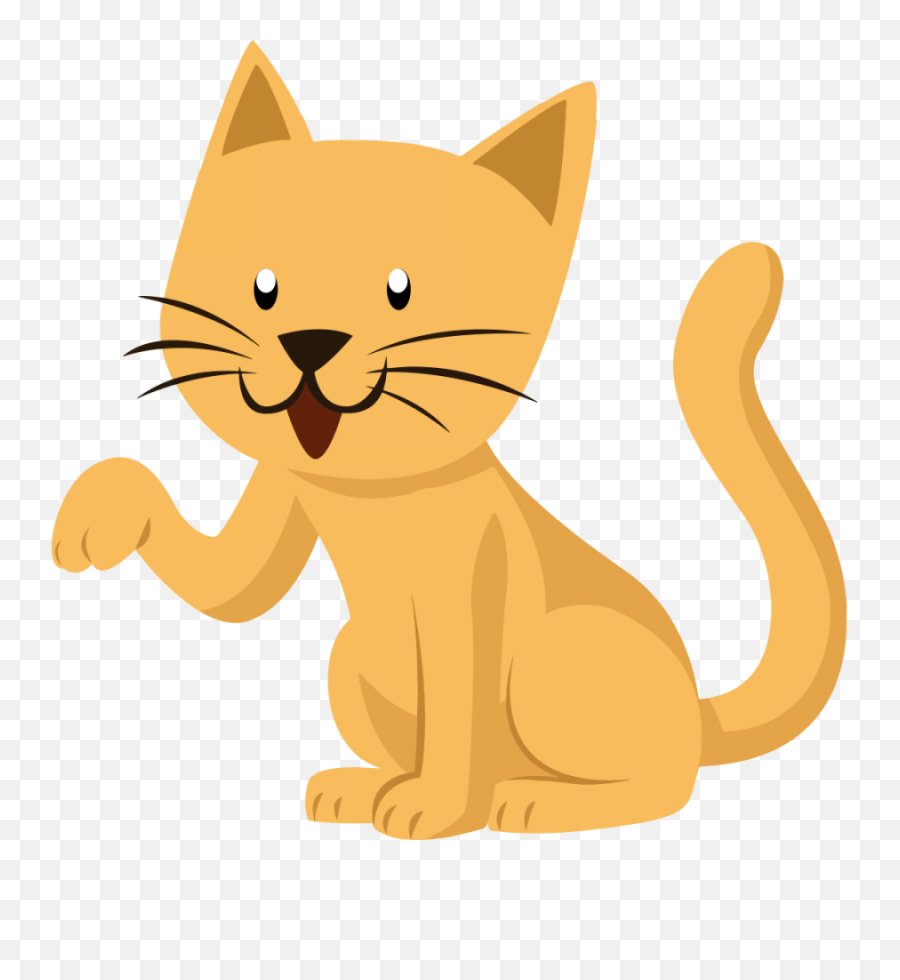 Friendly Ginger Cat Clipart - Cat Clipart Png Emoji,Cat Clipart