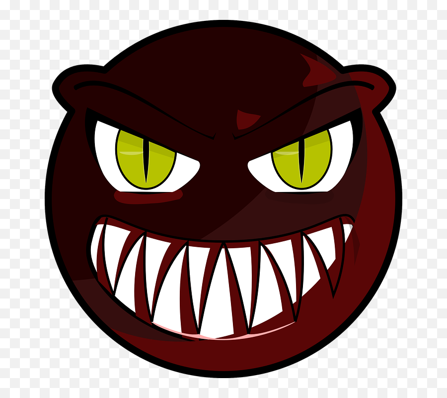 Free Image - Angry Smiley Face Cartoon Emoji,Scarey Clipart