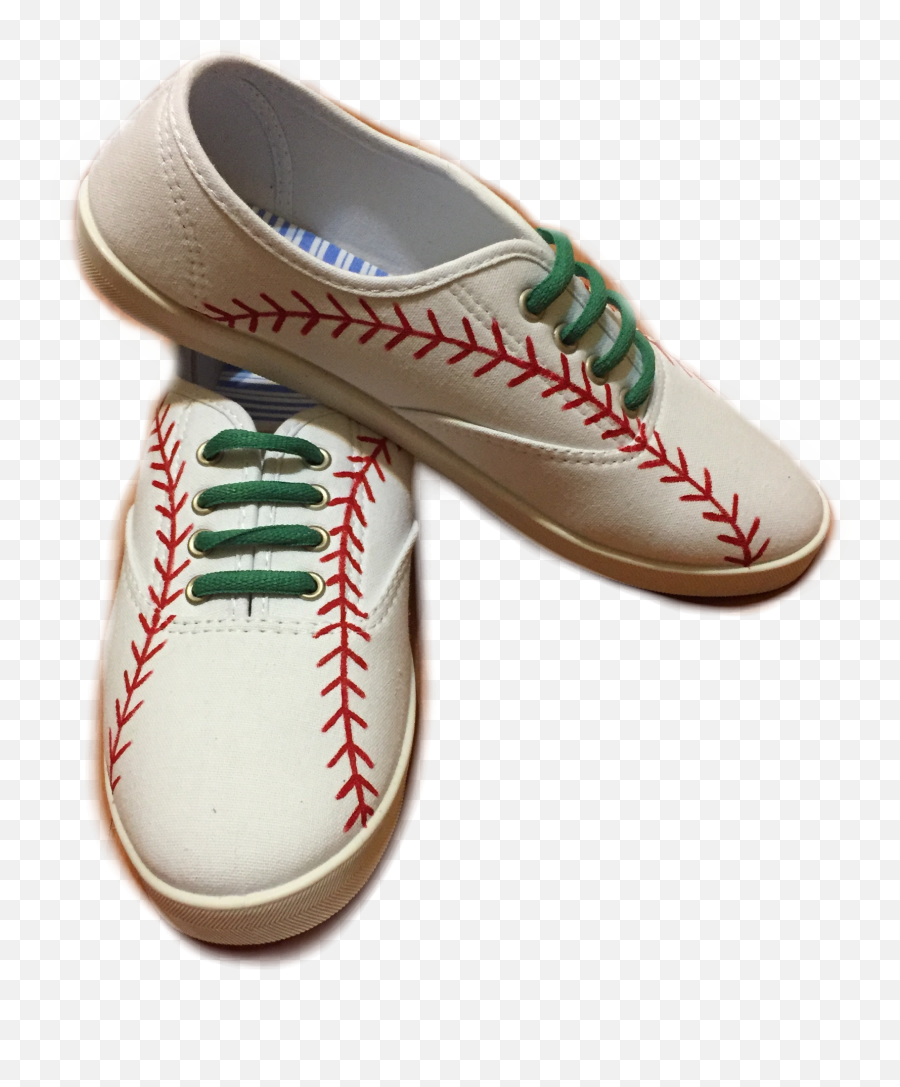 Baseball Side Stitch Shoes W Green - Lace Up Emoji,Baseball Laces Png