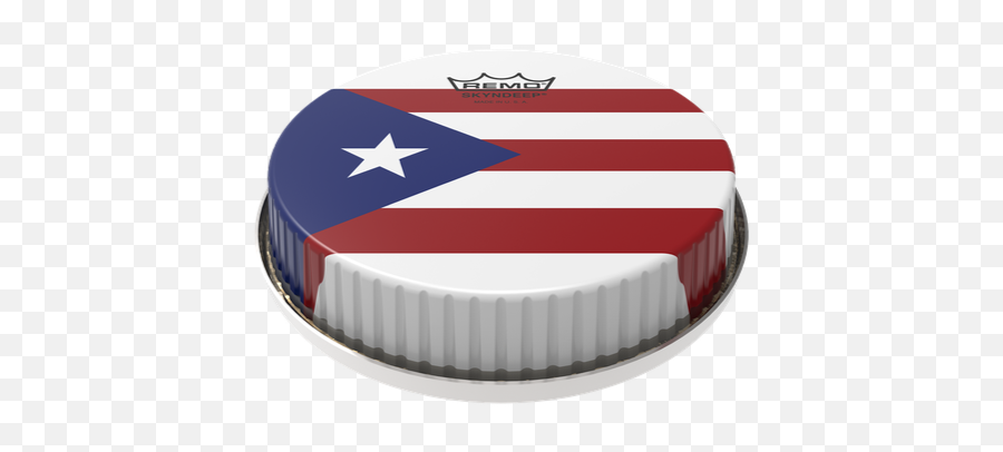 Remo R - Series Skyndeep Bongo Drumhead Puerto Rican Flag Graphic 715 Tropical Music Head Remo Bongo Emoji,Puerto Rican Flag Png