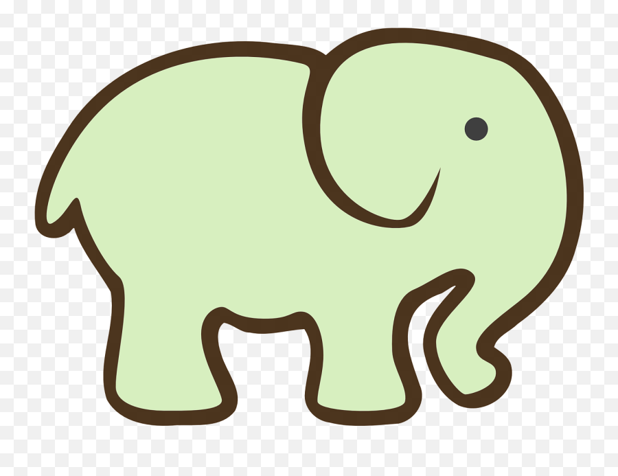 Elephant Silhouette Mint Cute Png - Elephant Cartoon Emoji,Elephant Silhouette Png