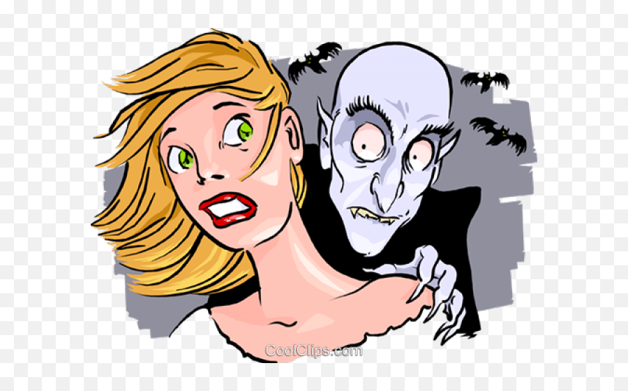 Vampire With His Victim Royalty Free Vector Clip Art - Vampire Biting Woman Cartoon Emoji,Vampire Clipart