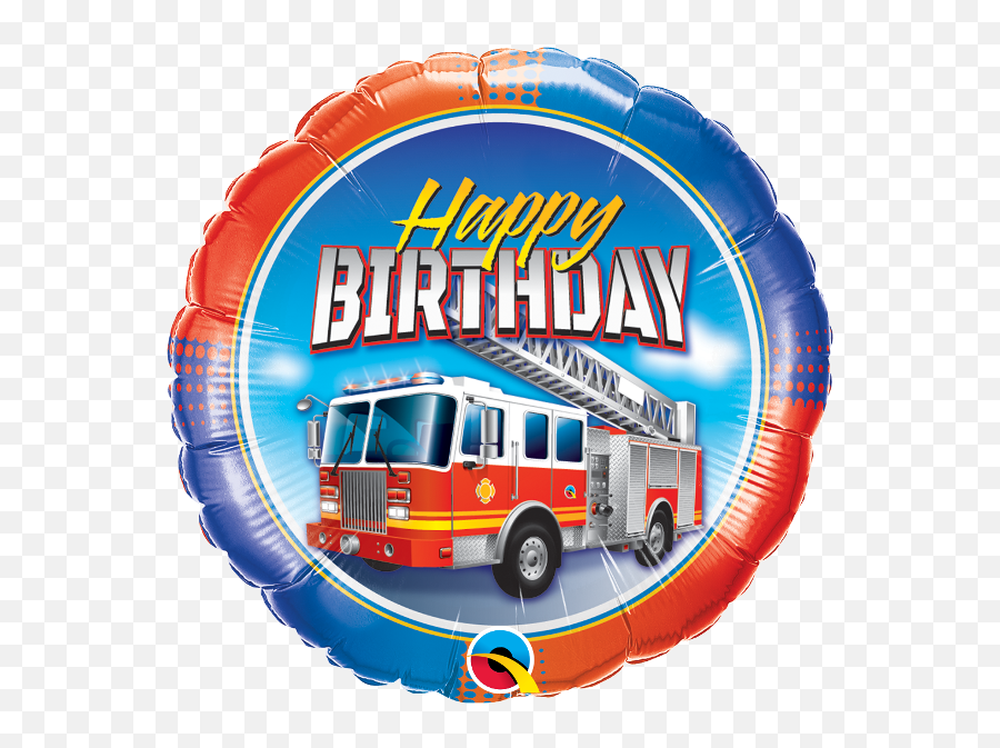 Download Birthday Fire Truck 18 Foil Balloon - Fire Truck Emoji,Fire Truck Logo