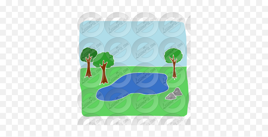 Pond Stencil For Classroom Therapy Use - Great Pond Clipart Natural Landscape Emoji,Pond Clipart