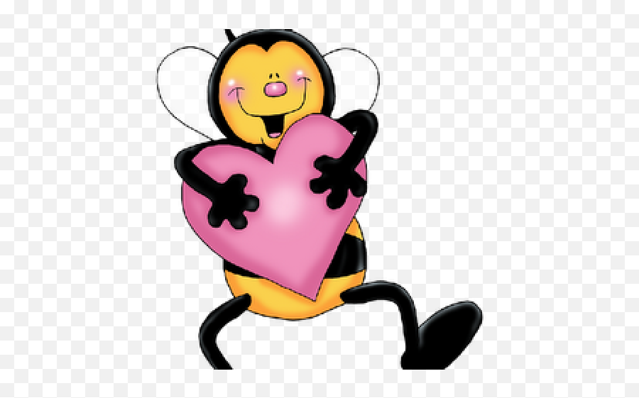 Bees Clipart Heart - Bees And Hearts Transparent Cartoon Heart Love Bee Emoji,Bees Clipart