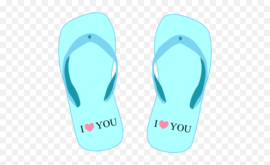 Thong Light Blue With I Love You Clipart I2clipart - Clipart Tsinelas Emoji,I Love You Clipart