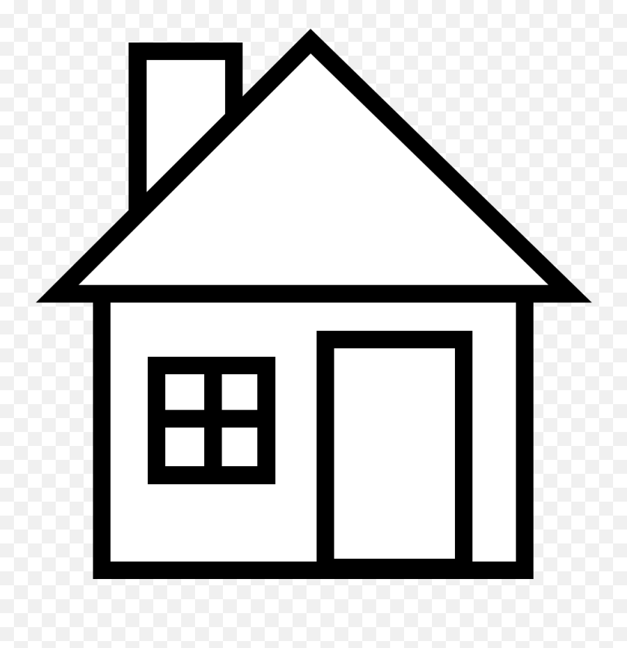 School House Clip Art Black And White - House Black And White Clip Art Emoji,House Clipart