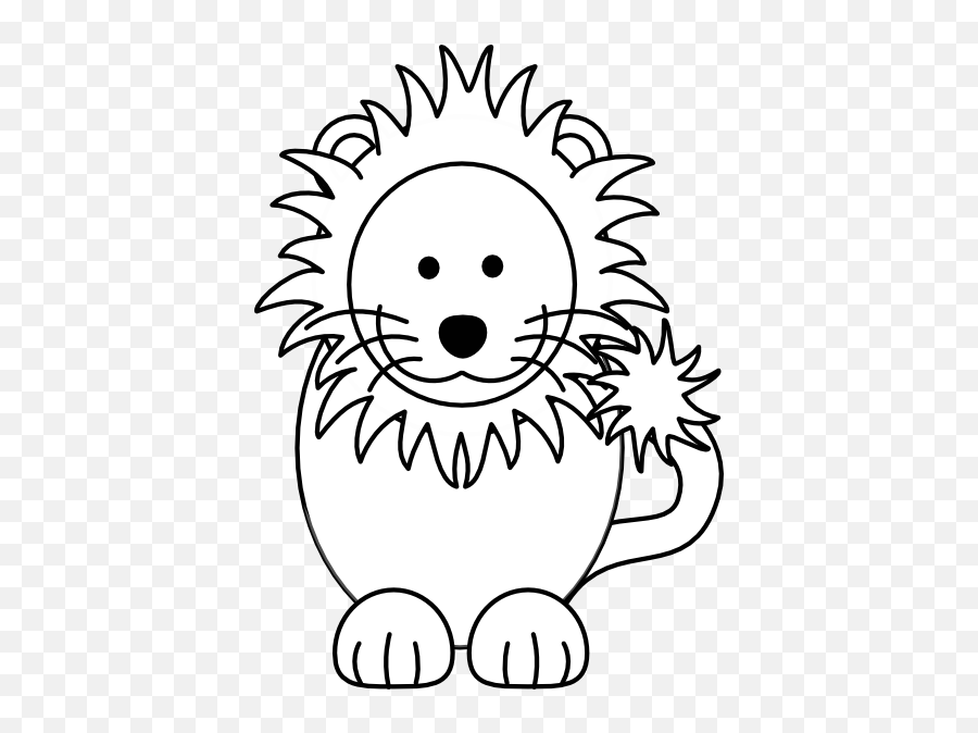 Lion Black White Clip Art At Clker - Flag Gp Emoji,Lion Clipart Black And White