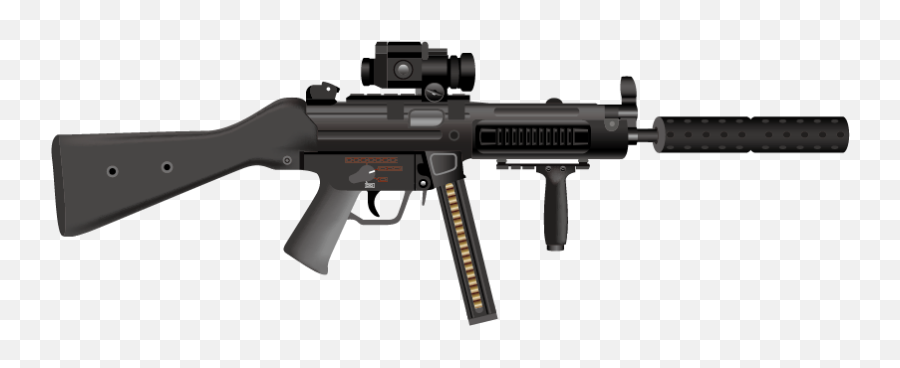 Firearm Submachine Gun Weapon Heckler - Heckler Koch Mp5 Png Emoji,Gun Png