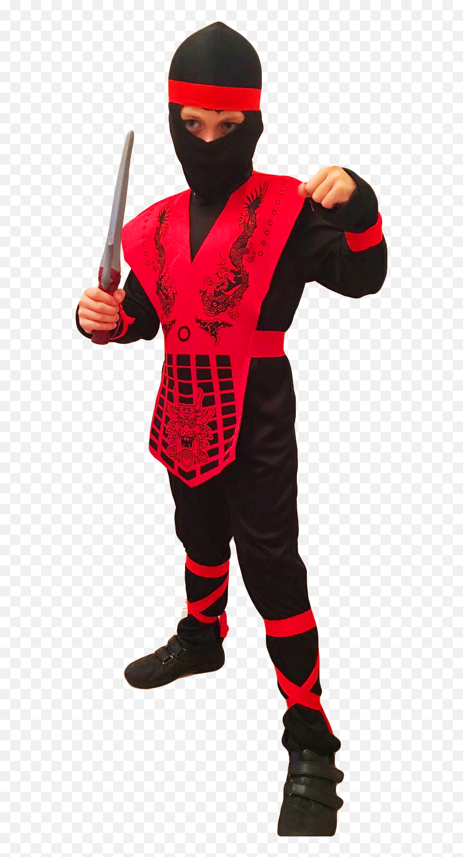 Kids Ninja Costume Red Black Suit Fancy Dress Mortal Kombat Gi Cobra 3 Sizes - Ninja Anzug In Grün Emoji,Mortal Kombat 3 Logo