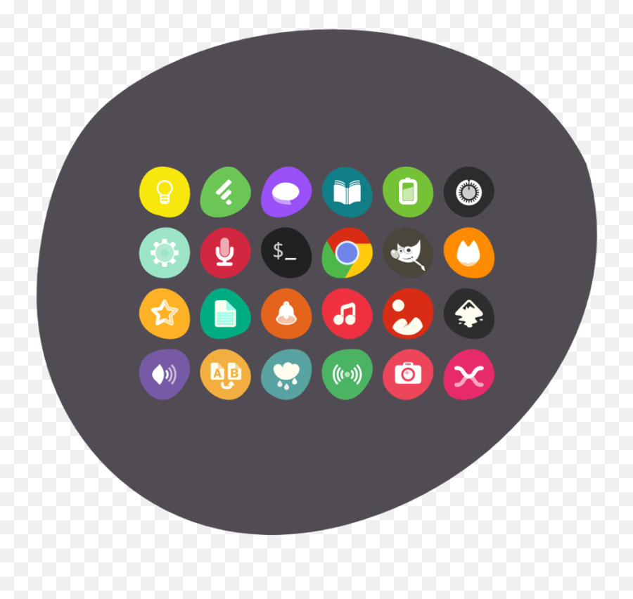 2 Very Colorful Linux Icon Themes Both Emoji,Transparent Themes