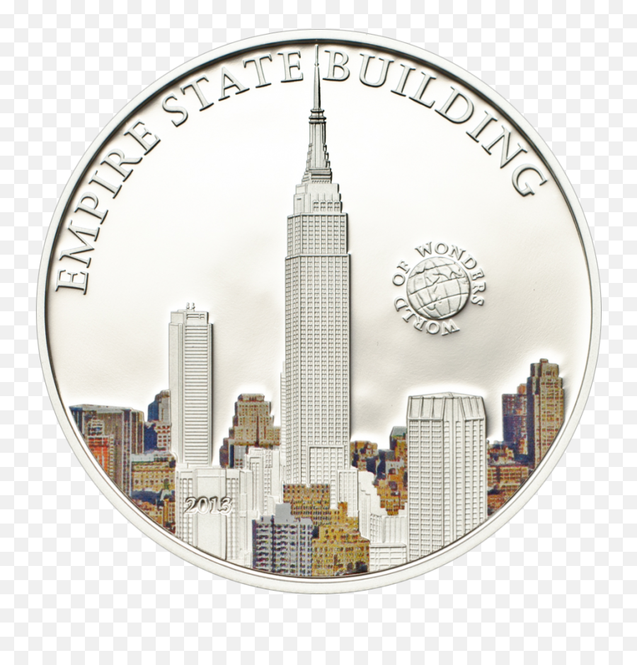 2013 Palau 20 Gr 5 Silver Coin - World Of Wonders Empire Emoji,Empire State Building Logo