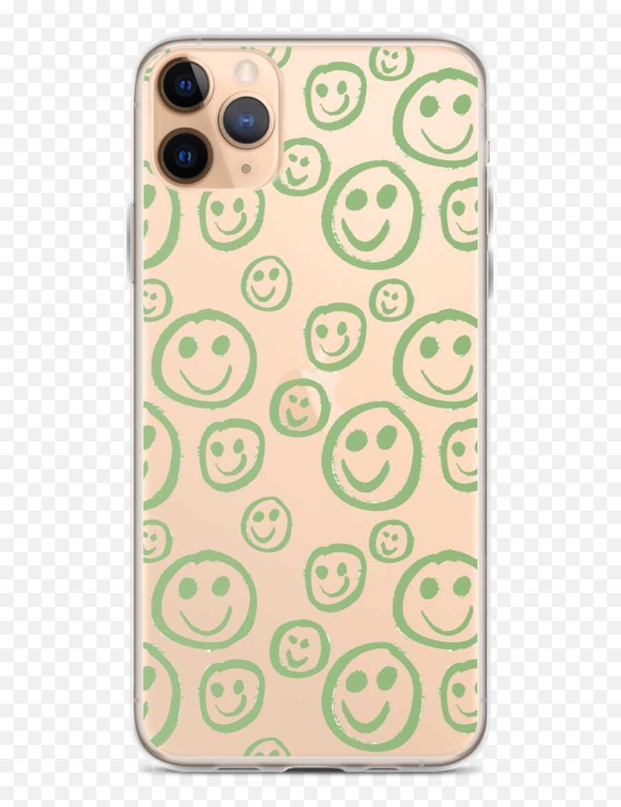 Green Smiley Face Transparent Iphone Case Emoji,Transparent Happy Face
