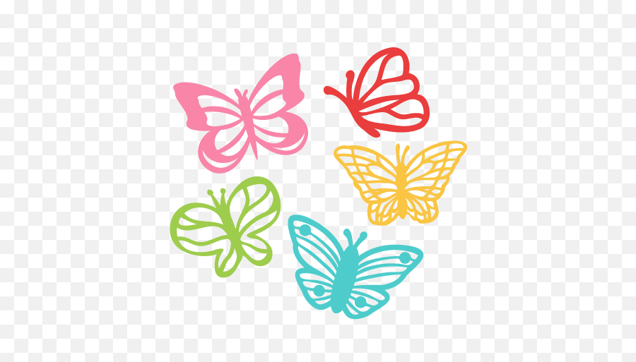 Butterfly Set Svg Scrapbook Cut File Cute Clipart Files For Emoji,Cute Bugs Clipart