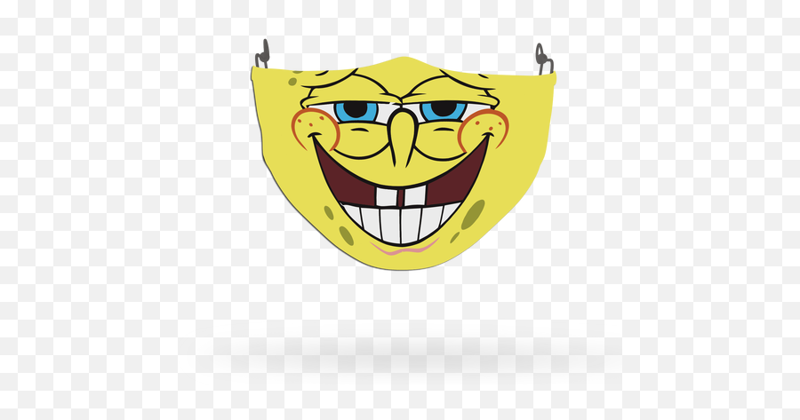 Spongebob Face Covering - Custom Printed Face Coverings Emoji,Spongebob Face Png