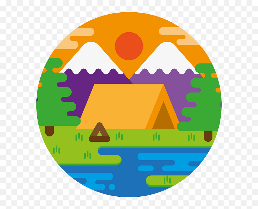 Sunset Camping Clipart Transparent - Horizontal Emoji,Camping Clipart