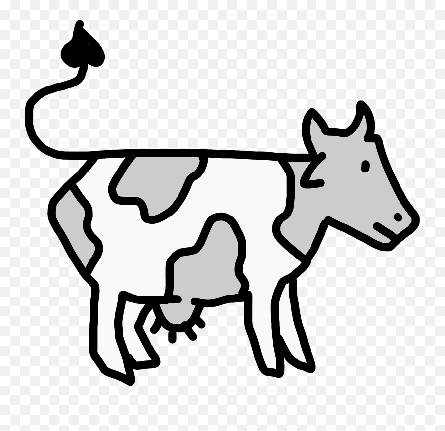 Gray Cow Clipart - Cartoon Drawing Cows Emoji,Cow Clipart Black And White