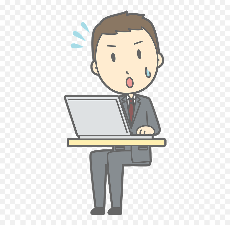 Businessman Is Working Clipart - Clipart Businessman Nathan Sad Emoji,Working Clipart