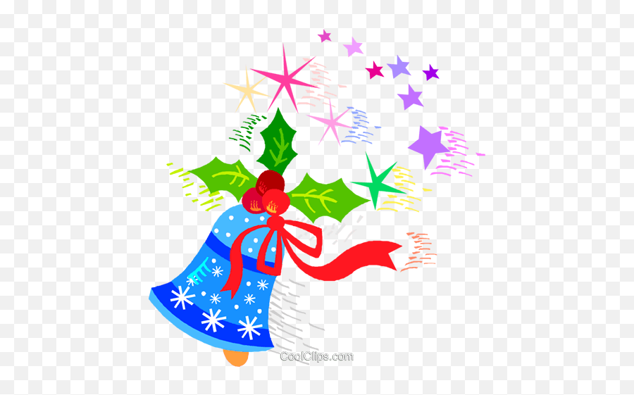 Christmas Bell With Holly Royalty Free Vector Clip Art - Carta De Feliz Ano Novo Emoji,Christmas Bell Clipart