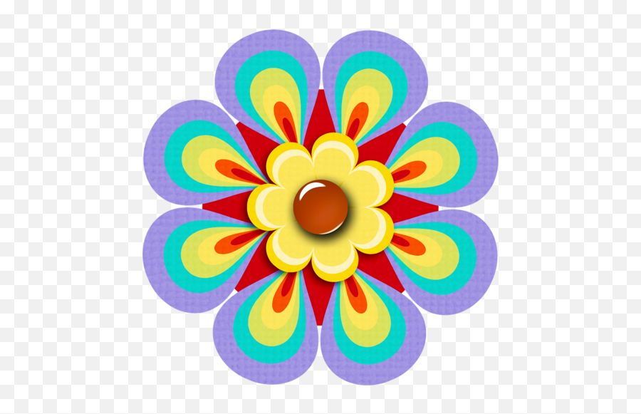 Download Hd Flores Hippies Png - Colorful Flower Clipart Flores Hippies Emoji,Hippie Clipart