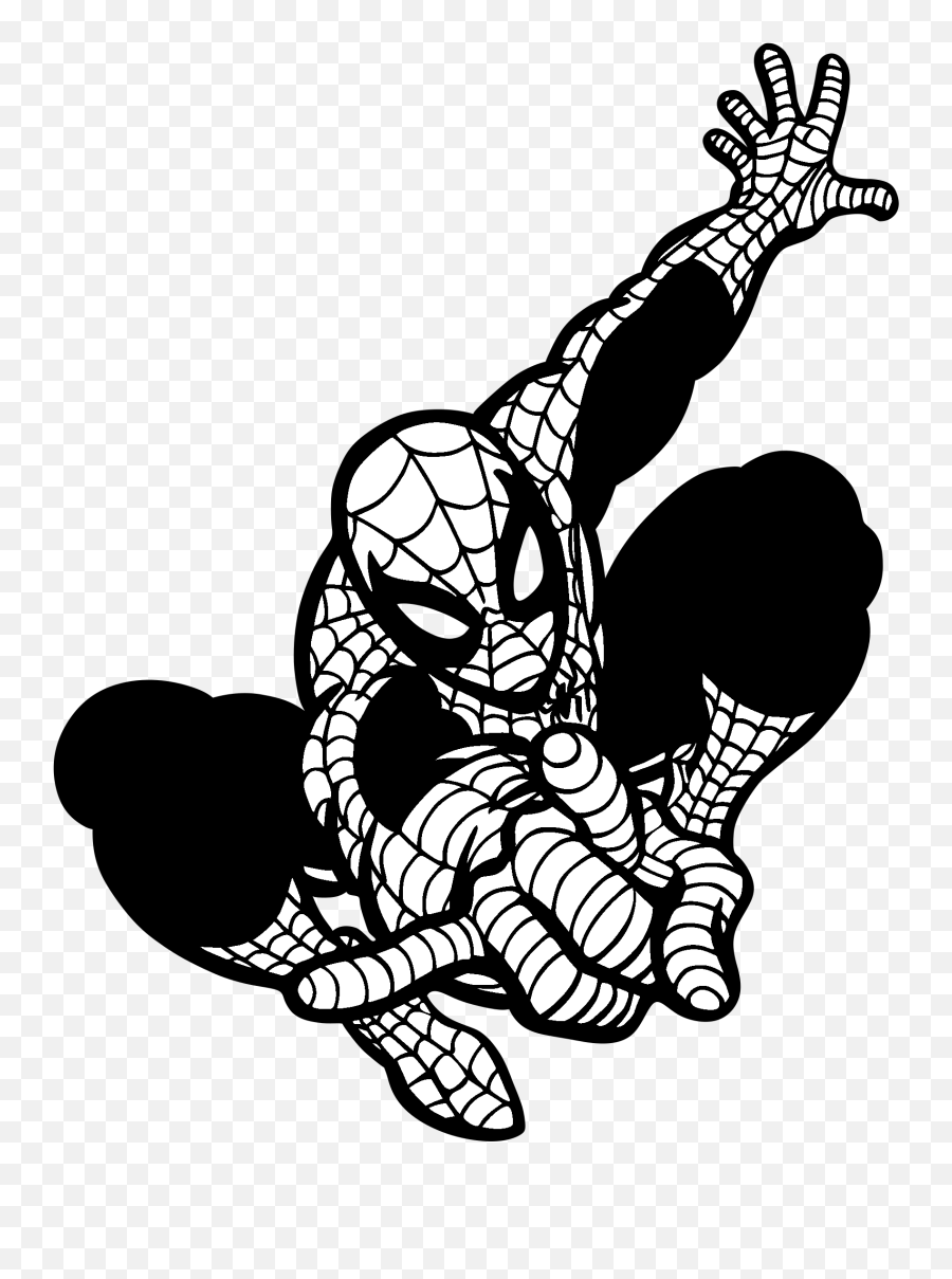 Spider Man Black And White Png Free - Spiderman Silhouette Emoji,Spiderman Logo