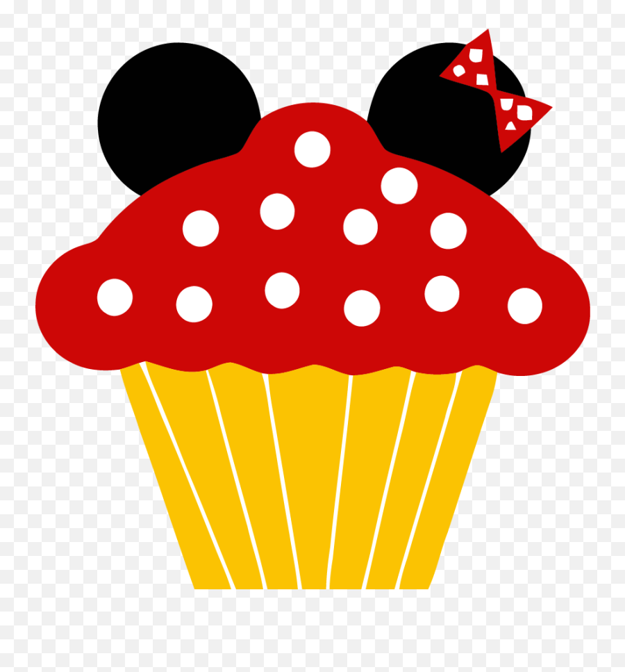 Download Hd Minnie Cupcake Clipart Png - Minnie Mouse Mickey Mouse Cupcake Clipart Emoji,Minnie Png