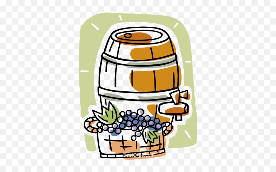 Wine Barrel Royalty Free Vector Clip Art Illustration - Vertical Emoji,Barrel Clipart