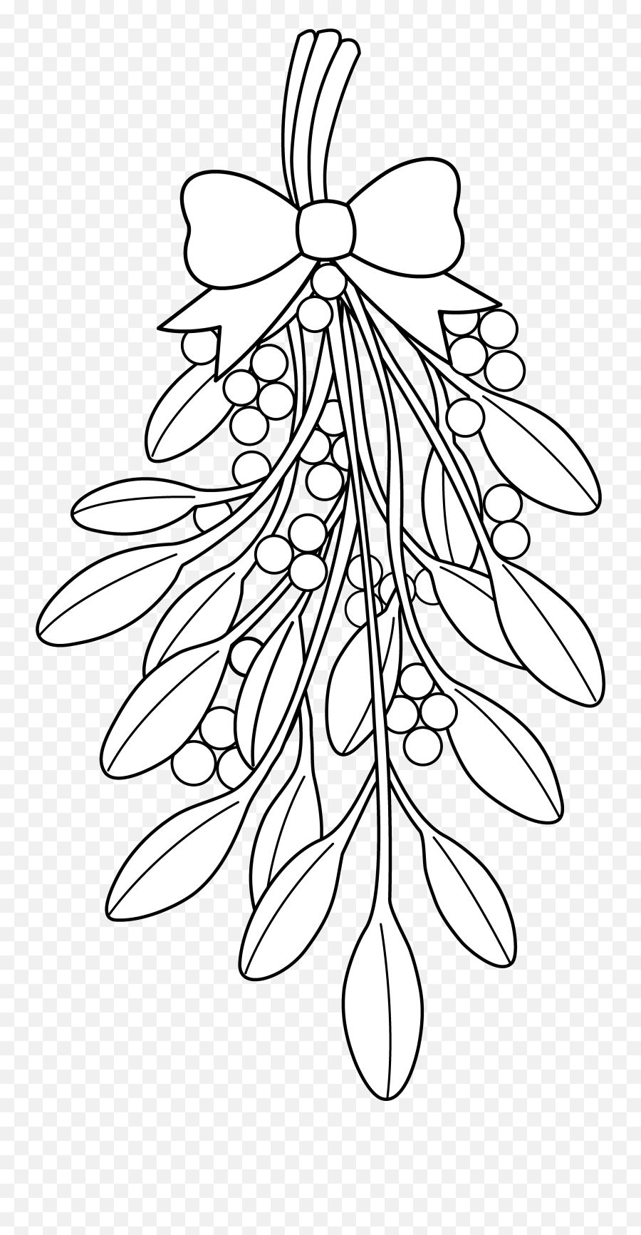 Christmas Coloring Pages - Mistletoe Coloring Pages Emoji,Mistletoe Clipart