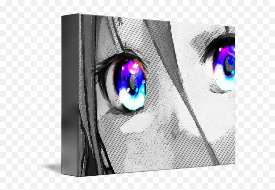 Anime Girl Eyes 2 Black And White Blue - Anime Girl Eyes Emoji,Anime Zoom Png