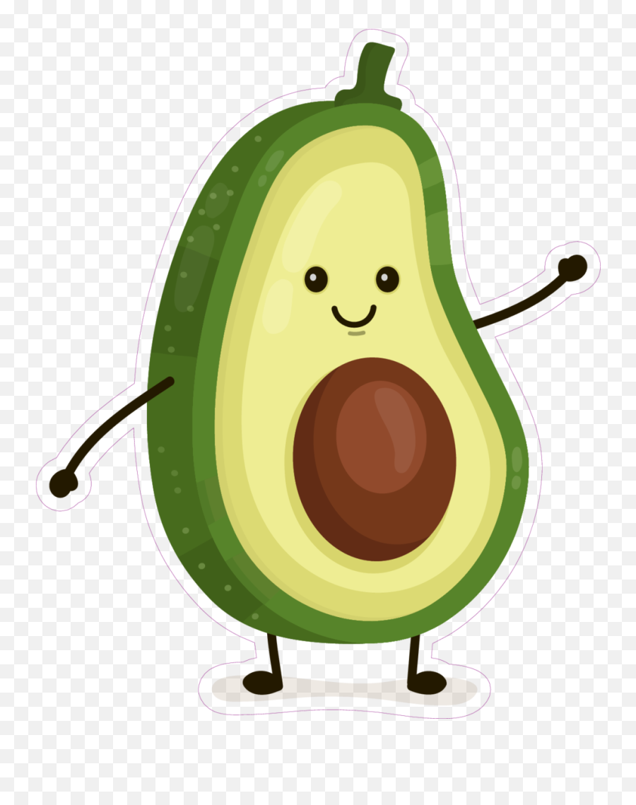 Funny Avocado Sticker - Avocado Cartoon Emoji,Avocado Clipart