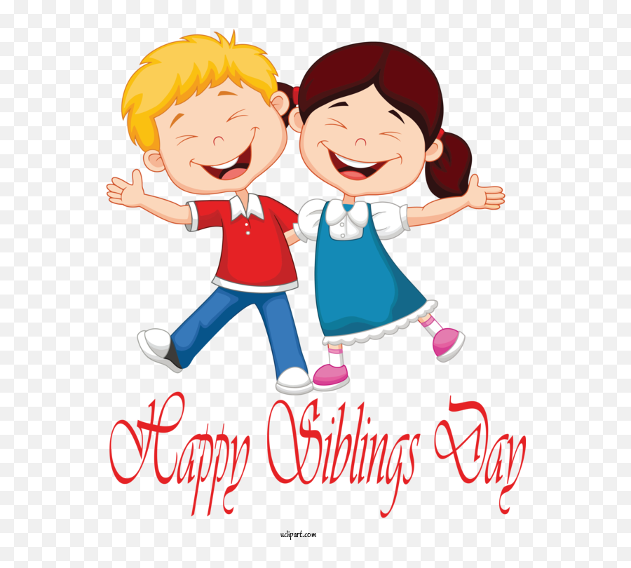 Holidays Cartoon Happy Sharing For Siblings Day - Siblings Emoji,Happy Day Clipart