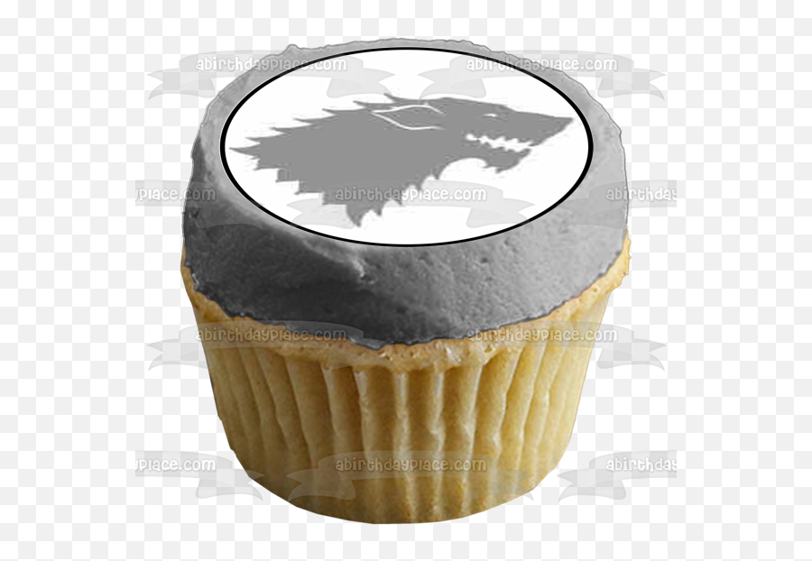 Game Of Thrones Stark House Emblem Edible Cupcake Topper Images Abpid14805 Emoji,Game Of Thrones Stark Logo
