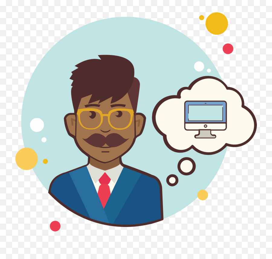 Download Man With Monitor Icon Png Image With No Background Emoji,Monitor Icon Png