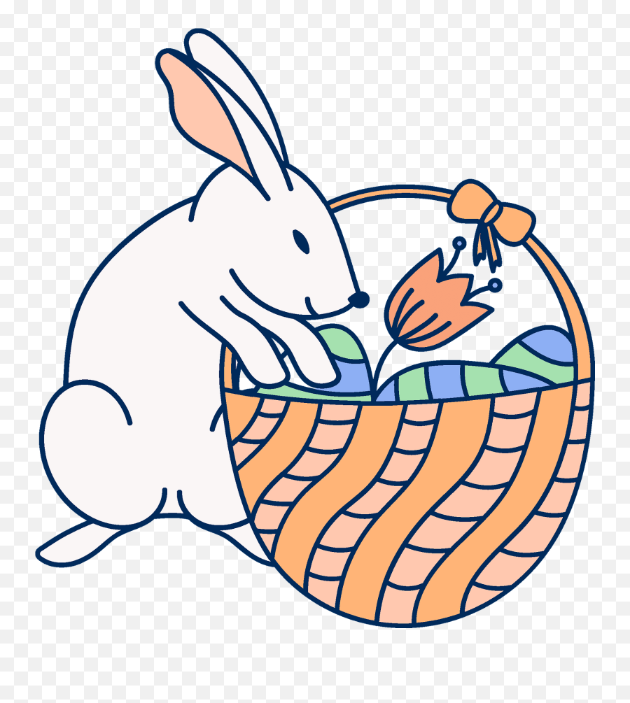 Easter Bunny And Basket Clipart Free Download Transparent - Happy Emoji,Easter Basket Clipart