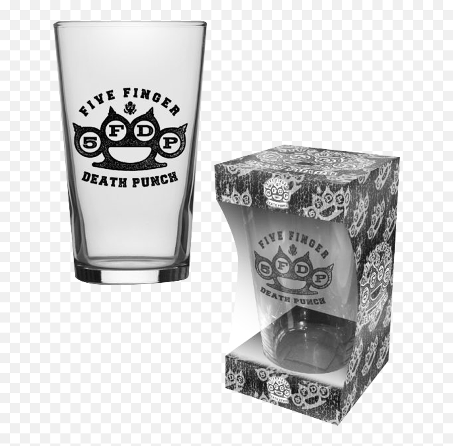 Five Finger Death Punch Knuckle Logo Pint Glass Transparent - Beer Glassware Emoji,Five Finger Death Punch Logo