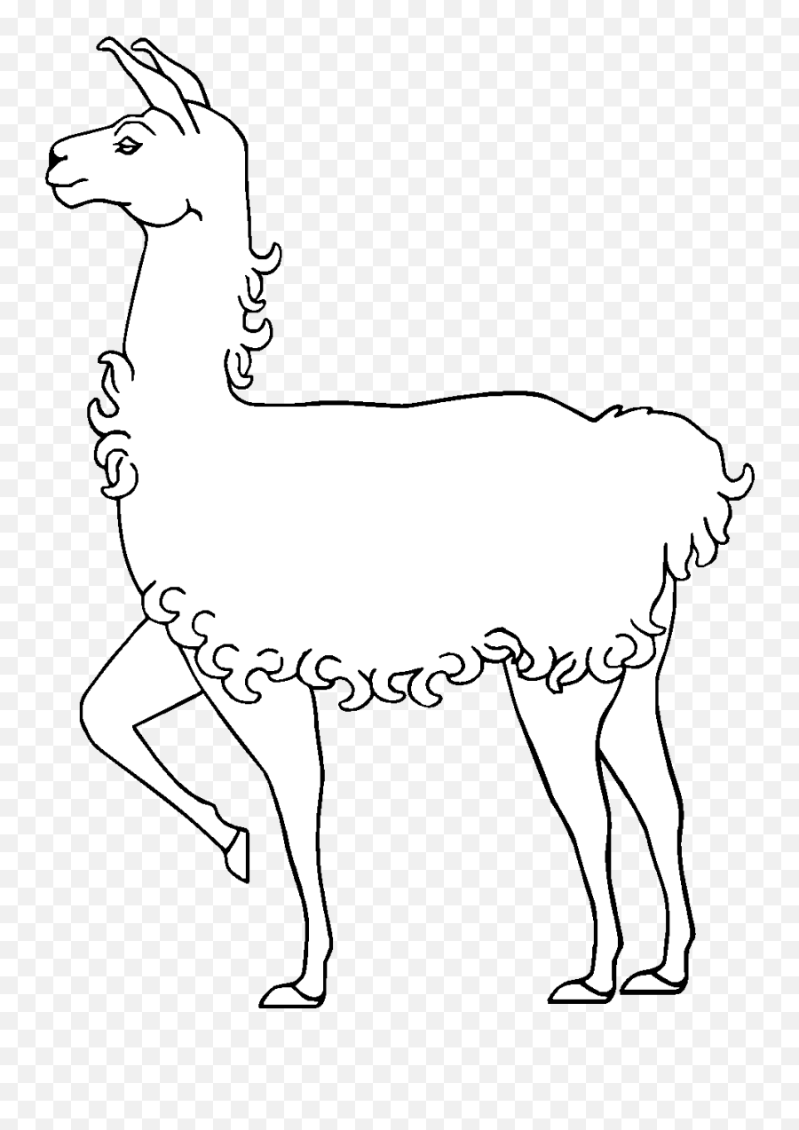 Llama - Animal Figure Emoji,Llama Clipart Black And White