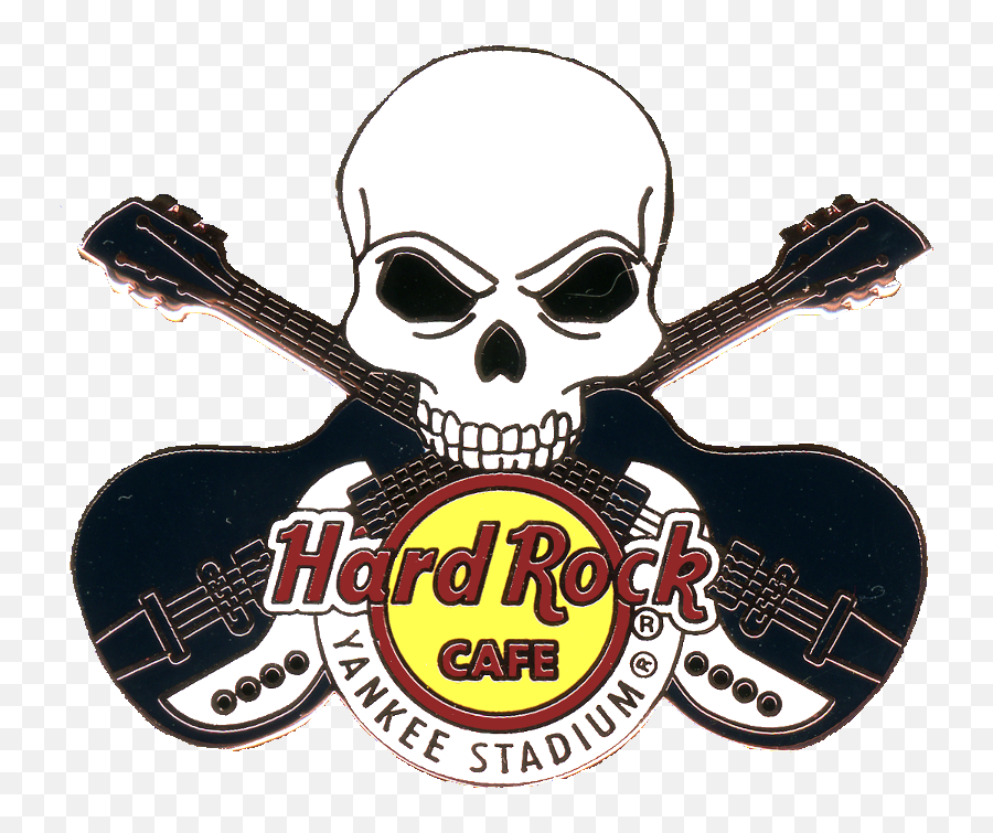 Download Baseball Bats Crossed Yankees Skull Head Black - Guitar Hard Rock Cafe Logo Emoji,Yankees Logo Png